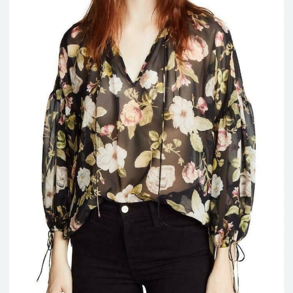 Alice & Olivia Julius Floral Blouse